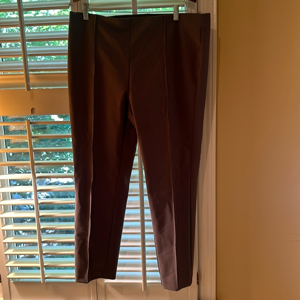J&L Atelier gray XL pull on straight ankle cropped pants